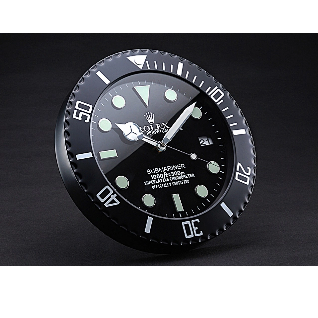 Rolex aaa copy 622474 Rolex Clock Submariner Wall Black 0517